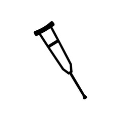 crutch icon black silhouette vector illustration on transparent background