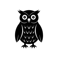 Fototapeta premium owl icon black silhouette vector illustration on transparent background