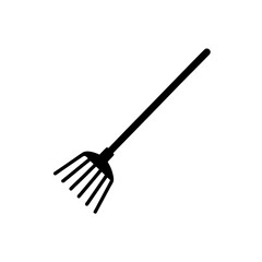 Naklejka premium rake icon black silhouette vector illustration on transparent background