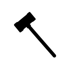 sledgehammer icon black silhouette vector illustration on transparent background