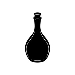 vinegar bottle icon black silhouette vector illustration on transparent background