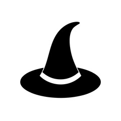 witch hat icon black silhouette vector illustration on transparent background