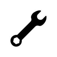 wrench icon black silhouette vector illustration on transparent background
