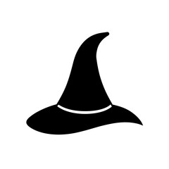 witch hat icon black silhouette vector illustration on transparent background