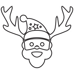 Santa with Reindeer Antlers