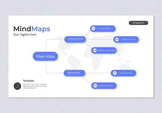 Creative Business Planning Mind Map Infographic with Blue Accents