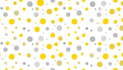 Abstract pattern of circles in shades of yellow and grey on white background