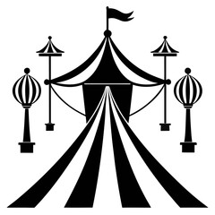 Carnival Path a simple vector clean black silhouette design white background