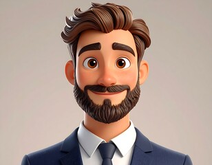 Cartoon Businessman Portrait.