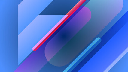 ILLUSTRATION ABSTRACT BACKGROUND WITH DIAGONAL GEOMETRIC SHAPES GRADIENT BLUE COLOR DESIGN VECTOR TEMPLATE GOOD FOR MODERN WEBSITE, WALLPAPER, COVER DESIGN