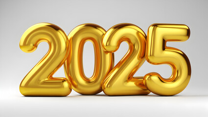 Golden 2025 balloons floating symbolizing future celebrations and new year aspirations