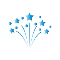 Blue star and dot firework for celebration event
