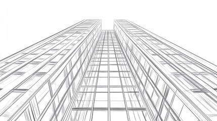 Fototapeta premium Modern building sketch showing urban architecture design
