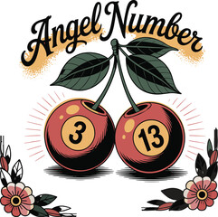 Angel number design vector art illustration.