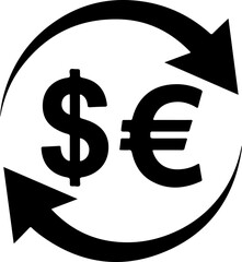 currency exchange silhouette vector illustration