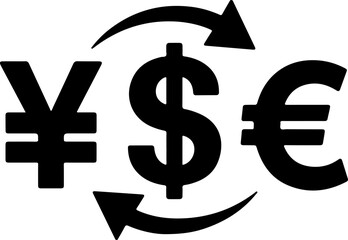 currency exchange silhouette vector illustration