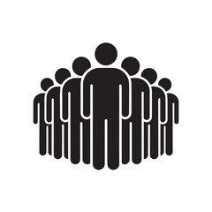 Group of People Icon with Central Leader