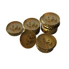 Stacks of Golden Dollar Coins – 3D Render, Wealth and Investment Concept Isolated on White