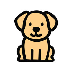 Cute Flat Dog Icon &ndash; Cartoon Puppy
