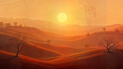 sunset in the mountains