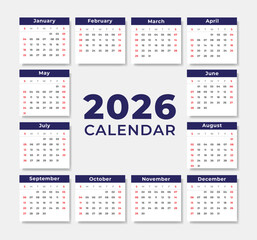 2026 Calendar Templates and PNG Images