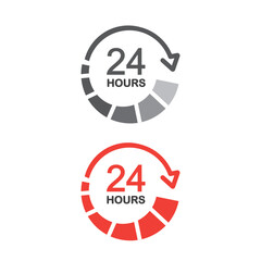24 hours icon. Twenty four hours , Vector, Illustration.	