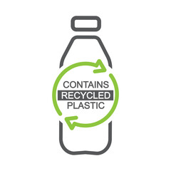 Recycle plastic bottle, - vector icon logo badge.