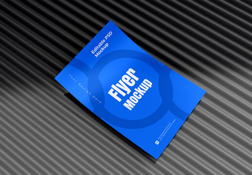 Modern A4 Flyer Mockup on Texture Background