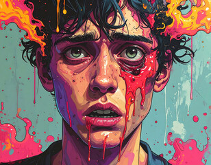 Meltdown Artistic Illustration Fear & Anxiety