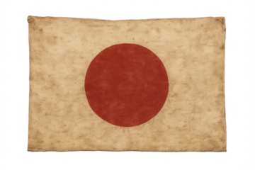 Japan flag parchment texture creating a vintage look, representing japanese national identity and rich cultural history