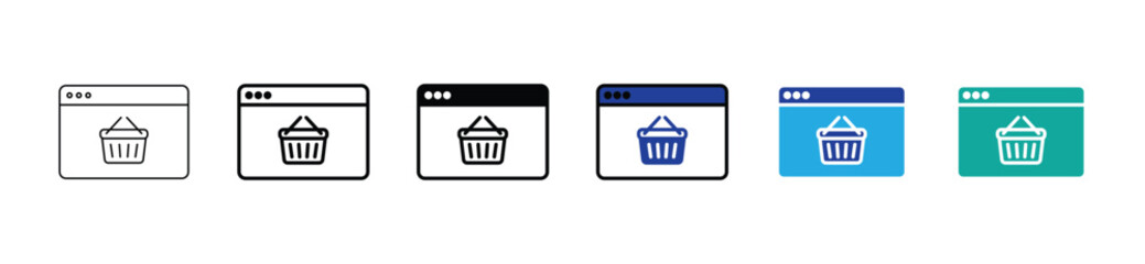 E-commerce Shopping Cart and Online Store Icon Set