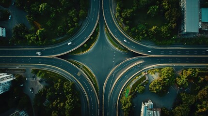 Urban highway intersection infrastructure with circulating traffic