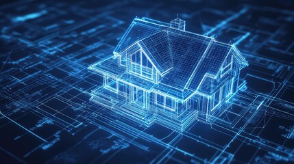 Building residential architecture with digital blueprint technology design