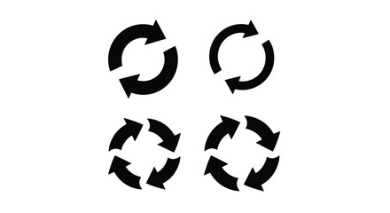 Four circular arrows representing recycling process