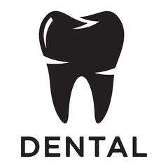Tooth dental logo design on white background