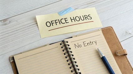 Flat lay image of an open notebook marked No Entry