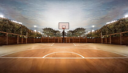 a photo of a basketball court