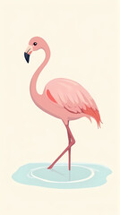 Obraz premium Elegant Flamingo Standing in Water with Pink Tones