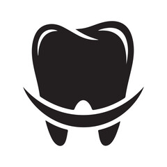 Tooth dental logo design on white background