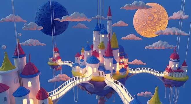 Magical Floating Kingdom in a Dreamscape.