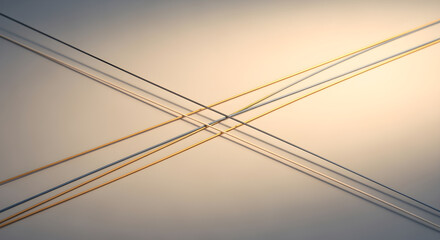 Elegant intersecting metallic lines create a modern abstract design, perfect for technology, finance, or creative industry branding and backgrounds