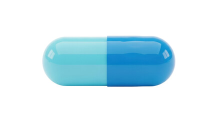 Isolated blue capsule, pharmaceutical medicine for medical health care and prescription drug
