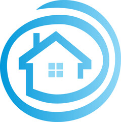 home icon on blue button