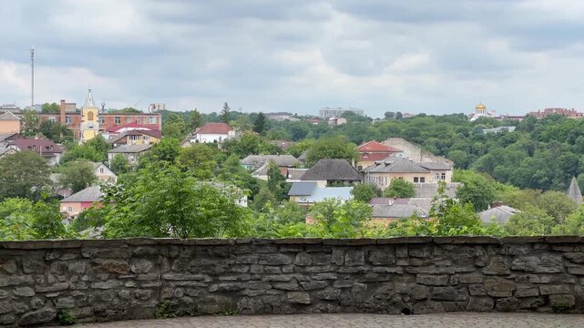General view of old town in Kamianets-Podilskyi, Ukraine