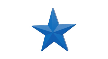 Obraz premium Isolated blue three-dimensional star shape; symbol of excellence, achievement, reward, rate