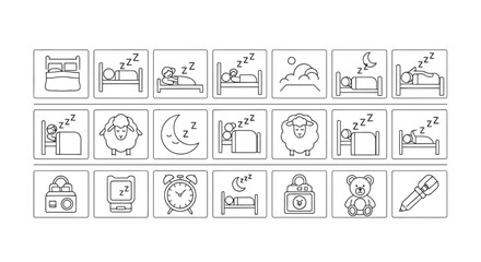Sleep icons, representing rest and relaxation