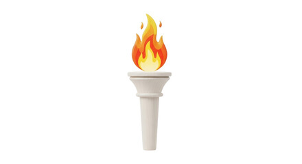 Isolated Olympic Flame Torch, burning bright for honor, celebration, and victory. Symbol of games