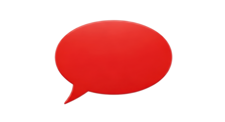 Isolated Red Communication Bubble Shaped Speech Message Balloon Thinking Communication Talking