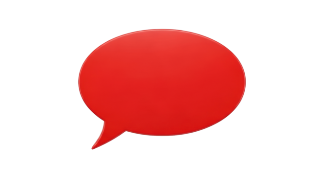 Isolated Red Communication Bubble Shaped Speech Message Balloon Thinking Communication Talking