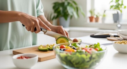 Mindful Hands Preparing Fresh Superfood Salad